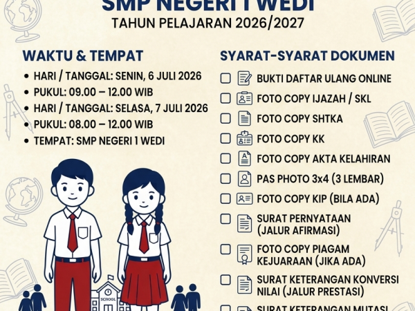INFORMASI DAFTAR ULANG DI SMP NEGERI 1 WEDI